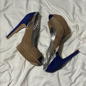 Calvin Klein Brown and Blue Heels Kayleen 10M